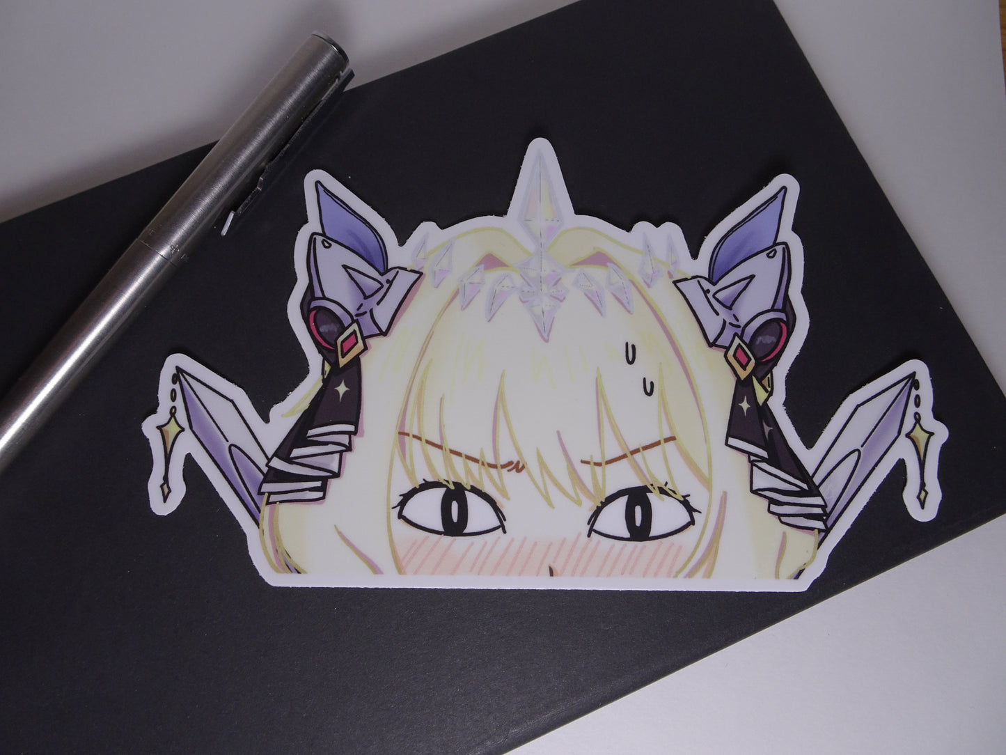 Goddess of Victory Nikke - Crown Alternate Face Window Peeker - Matte Vinyl Sticker