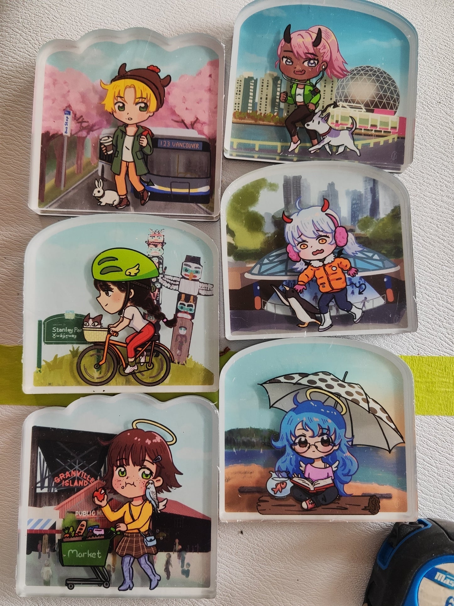 Original - Vancouver Gacha - (6 Regular +2 Hidden) Acrylic Fridge Magnet/Standee