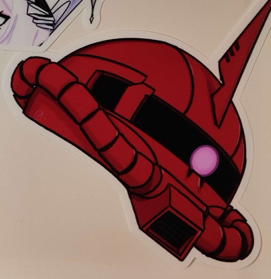 Mobile Suit Gundam - MS-06S Char's Custom Zaku Window Peeker - Matte Vinyl Sticker
